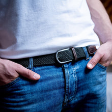 Load image into Gallery viewer, Black Licorice Elastic Woven Belt - Indie Indie Bang! Bang!