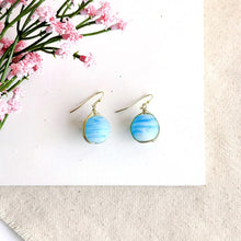 Load image into Gallery viewer, Marbled Glass Drop Earrings - Turquoise - Indie Indie Bang! Bang!