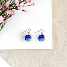 Load image into Gallery viewer, Marbled Glass Drop Earrings - Blue - Indie Indie Bang! Bang!