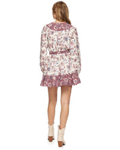 Load image into Gallery viewer, Maybell LS Floral Contrast Mini Dress W/ Cinch Waist - Indie Indie Bang! Bang!