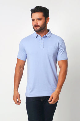 Washed Cotton Jersey Polo - Light Blue - Indie Indie Bang! Bang!