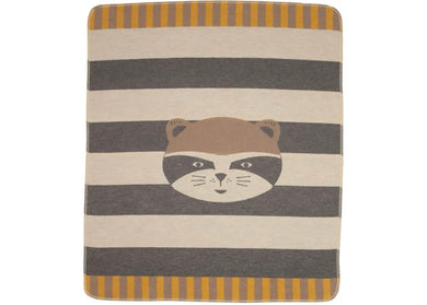 Gray Raccoon Baby Blanket