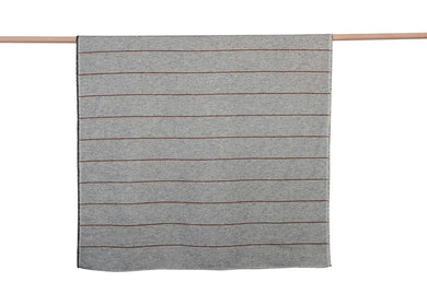 Luca Throw Structured Stripes Reversible Grey Blanket
