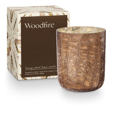 Woodfire Small Luxe Sanded Mercury Glass Boxed Candle - Indie Indie Bang! Bang!