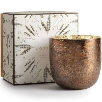 Woodfire Lg Luxe Sanded Mercury Glass Boxed Candle - Indie Indie Bang! Bang!
