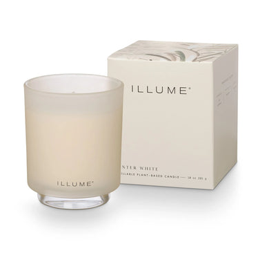 Winter White Refillable Plant-Based Glass Candle - Indie Indie Bang! Bang!