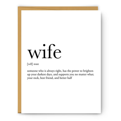 Wife Definition Love Card - Indie Indie Bang! Bang!