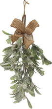 Load image into Gallery viewer, Faux Mistletoe with Jute Ribbon, Frost Finish Wall Hanging - Indie Indie Bang! Bang!