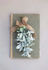 Faux Mistletoe with Jute Ribbon, Frost Finish Wall Hanging - Indie Indie Bang! Bang!