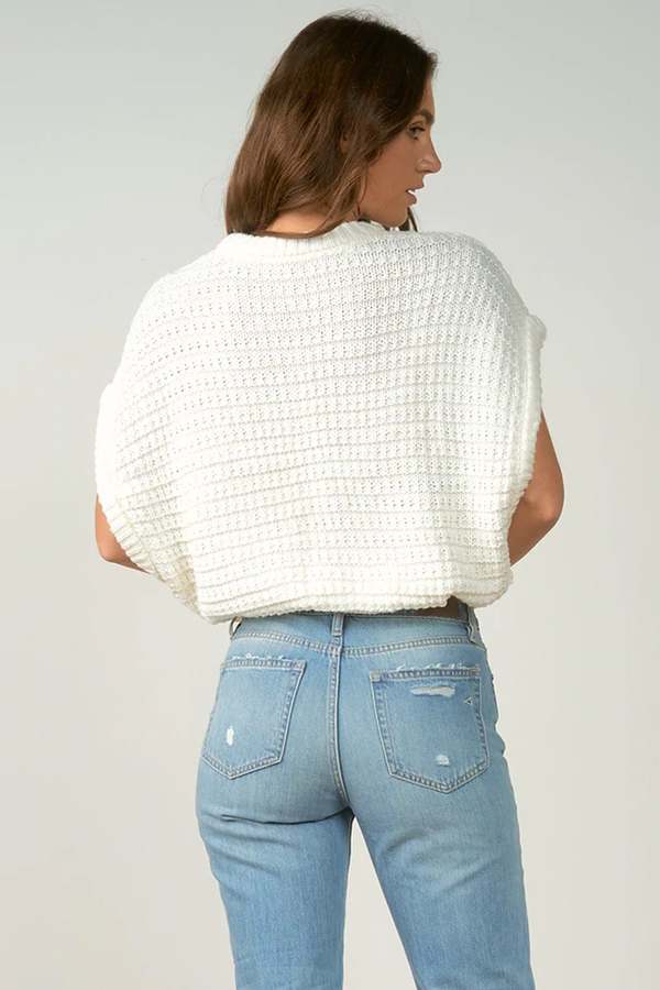 Elan Crop Drawstring Sweater Off White Indie Indie Bang Bang