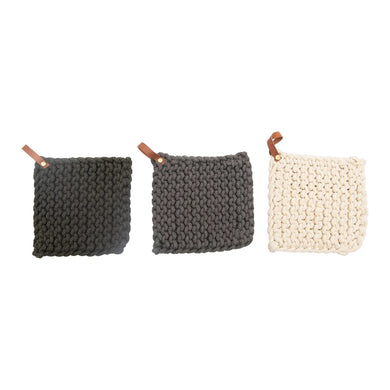 Brown Handle - Cotton Crocheted Potholder - Indie Indie Bang! Bang!