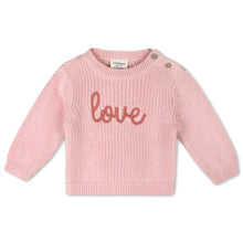 Load image into Gallery viewer, Love Embroidered Sweater Knit Baby Pullover (Organic Cotton)