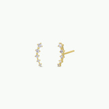 Load image into Gallery viewer, Crawler - White CZ - Gold Earrings