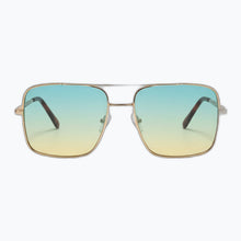 Load image into Gallery viewer, Drifter - Vintage Gradient Square Aviator Sunglasses: Gold/Green - Indie Indie Bang! Bang!