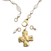 Load image into Gallery viewer, Hand casted charm necklace bee fleur de lis cross heart  - Indie Indie Bang! Bang!