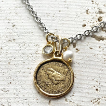 Load image into Gallery viewer, Farthing Bird Coin Necklace