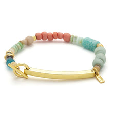 Load image into Gallery viewer, Hidden Message Bracelet - Crushing It/Amazonite/Gold - Indie Indie Bang! Bang!