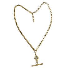 Load image into Gallery viewer, Stainless Steel Mixed Chain T-Bar Swarovski Crystal Necklace