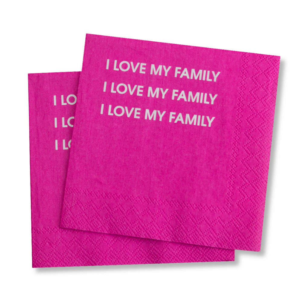 I Love My Family, I Love My Family - Cocktail Napkins - Indie Indie Bang! Bang!