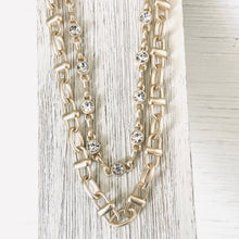 Load image into Gallery viewer, Equestrian linked chain layering crystal necklaces 
