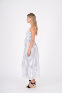 Striped Woven Slip Dress - Indie Indie Bang! Bang!