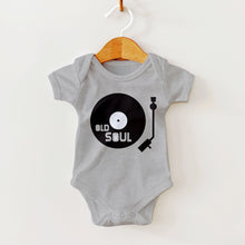 Load image into Gallery viewer, Vinyl Record Old Soul Baby Bodysuit - Gray Heather
