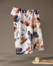 Load image into Gallery viewer, Moody Poppy Tea Towel | Geometry