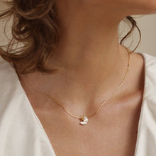 Load image into Gallery viewer, Mother of Pearl Moon + Star Necklace