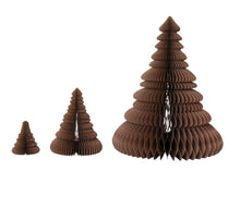 Load image into Gallery viewer, Paper Folding Honeycomb Trees w/ Gold Glitter, Brown, Set of 3 - Indie Indie Bang! Bang!