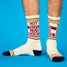 Load image into Gallery viewer, Hot Guys Read Books Gym Crew Socks - Indie Indie Bang! Bang!