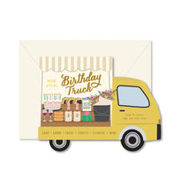Load image into Gallery viewer, Birthday Truck die-cut folded Greeting Card