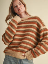 Load image into Gallery viewer, Tan Multi-Stripe Sweater