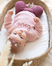 Load image into Gallery viewer, Love Embroidered Sweater Knit Baby Pullover (Organic Cotton)
