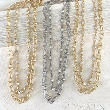 Load image into Gallery viewer, Equestrian linked chain layering crystal necklaces 