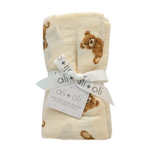 Load image into Gallery viewer, Teddy Bear Bamboo Muslin Swaddle