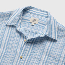 Load image into Gallery viewer, Joey Stripe 1 pocket slub Shirt - Cendre Blue: White Combo / Medium - Indie Indie Bang! Bang!