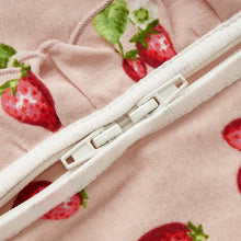 Load image into Gallery viewer, Strawberry Ruffle Organic Cotton Footed Romper - Indie Indie Bang! Bang!