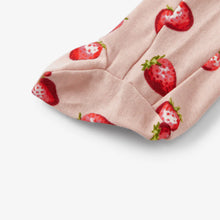 Load image into Gallery viewer, Strawberry Ruffle Organic Cotton Footed Romper - Indie Indie Bang! Bang!