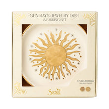 Load image into Gallery viewer, Jewelry Dish &amp; Stud Earring Set - Sun Rays/Cream