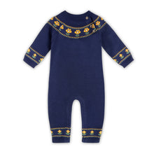 Load image into Gallery viewer, Floral Fair Isle Knit Baby Jumpsuit (Organic Cotton)