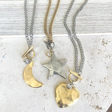 Load image into Gallery viewer, Star, Moon, Heart Mixed Metal Necklaces