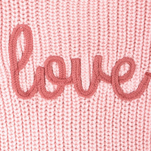 Load image into Gallery viewer, Love Embroidered Sweater Knit Baby Pullover (Organic Cotton)