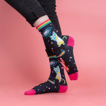 Load image into Gallery viewer, Space Cats Women's Crew Socks - Indie Indie Bang! Bang!