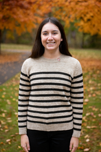 Load image into Gallery viewer, Coco Stripped Camel Sweater with Smiley Detail - Indie Indie Bang! Bang!