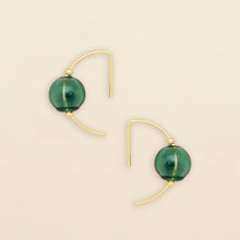 Load image into Gallery viewer, Refined Glass Hoop - Teal/Gold