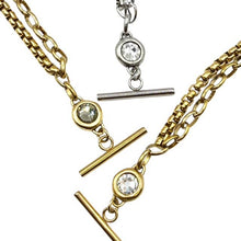 Load image into Gallery viewer, Stainless Steel Mixed Chain T-Bar Swarovski Crystal Necklace