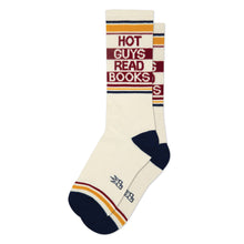 Load image into Gallery viewer, Hot Guys Read Books Gym Crew Socks - Indie Indie Bang! Bang!