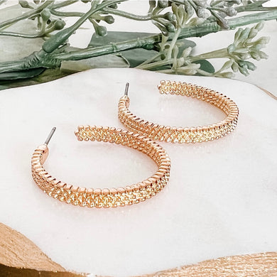 Textured Gold Hoop Earring