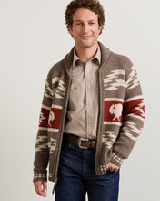 Load image into Gallery viewer, Bison Lambswool Zip Cardigan - Brown Donegal | Pendleton