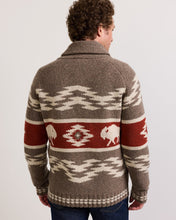 Load image into Gallery viewer, Bison Lambswool Zip Cardigan - Brown Donegal | Pendleton